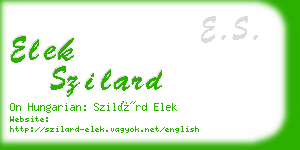 elek szilard business card